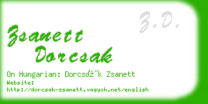 zsanett dorcsak business card